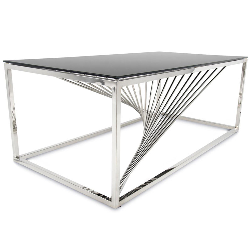 Fairhope glass coffee table, Silver, Clear