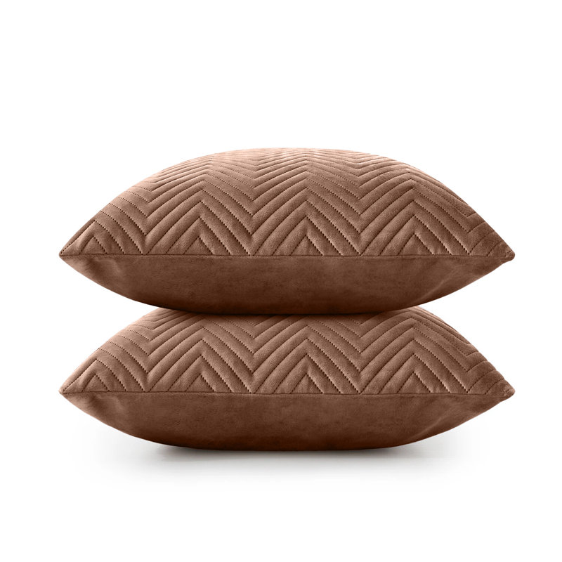 Chevron Square Cushion, Coffee