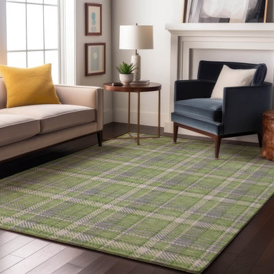 Premium Machine Washable Cerrito AMF563 Green Rug
