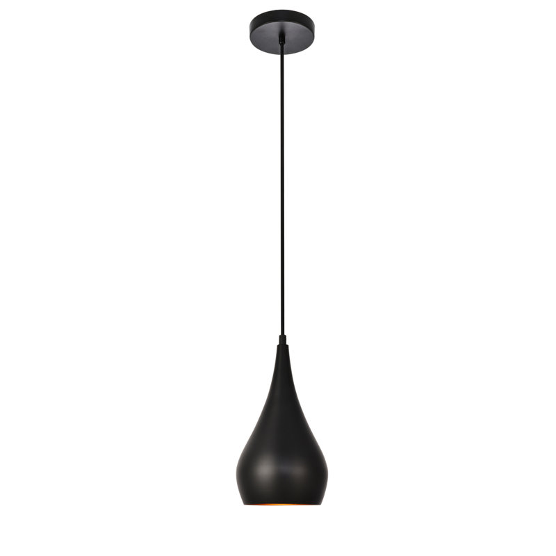 Luminaire suspendu en forme de goutte à 1 lumière Barok, Noir