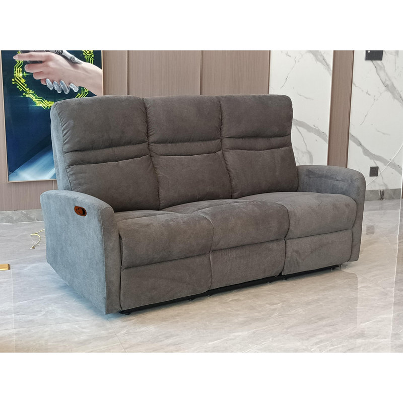 2 Seater Cotton Blend Reclining Loveseat, 3
