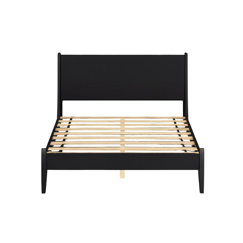 Lit plateforme en bois noir Mid-Century