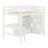 Multiple Functions Wood Loft Bed With L-Shaped Desk，Drawers, Cabinet And Storage Staircase-1771409396