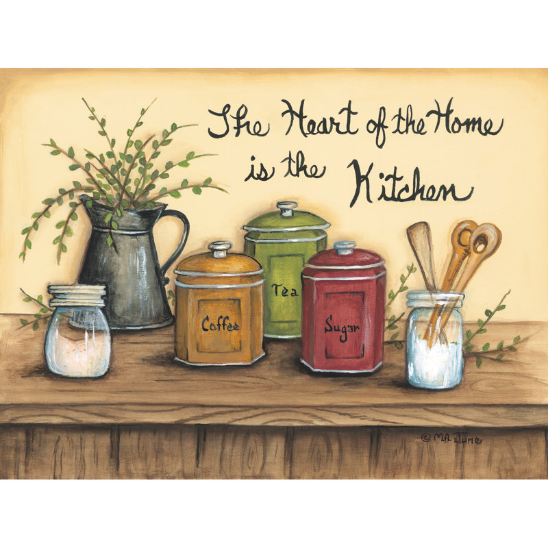 «Heart of the Home» par Mary Ann June, H 36 po x l 48 po, Impression sur toile flottante noire sans passe-pa