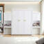 Grand lit escamotable avec bureau, meuble-lavabo rabattable et rangement pour armoire, lit mural peu encombrant-500527861
