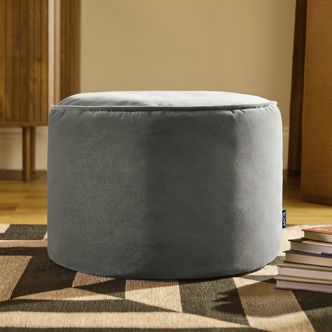Icon Unisex Charcoal Milano Velvet Bean Bag Pouffe Midnight Blue Large Velvet Footstools In - Image 3