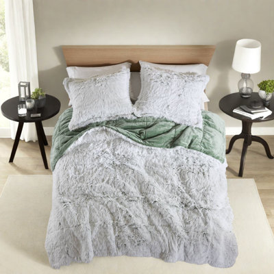 Luxurious Plush Shaggy Bedding Sets, Faux Fur King Comforter For Home