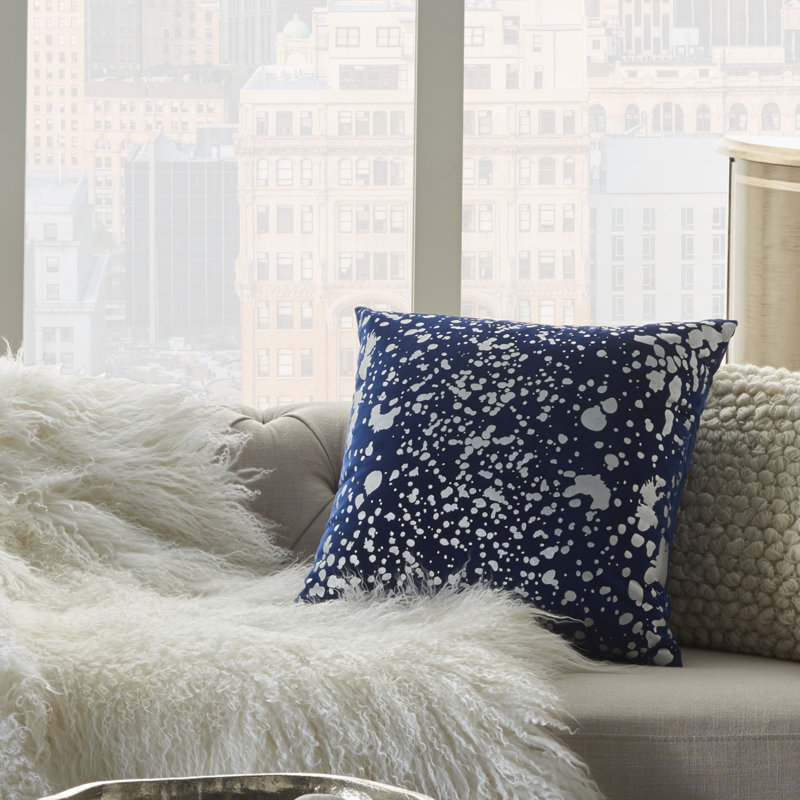 Housse de coussin carré et insert, Bleu marine