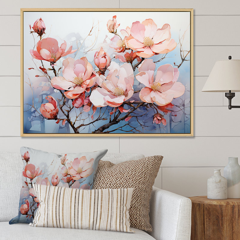 Luxuri Magnolia Tranquility sur impression sur toile, Cadre naturel flottant, H 24 po x l 32 po x P 1 po