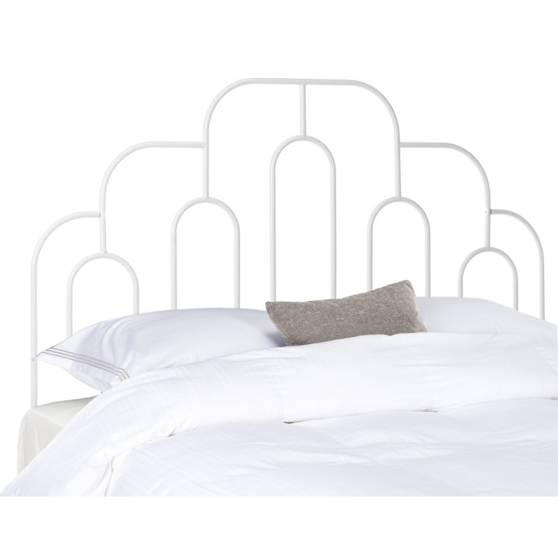 Magdeline Metal Headboard, Full, White