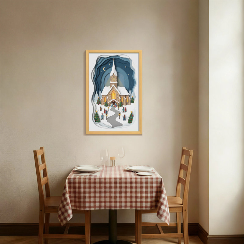 Scène de Noël enneigée de Noël, H 18 po x l 12 po