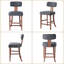 Tabouret de comptoir de style Mid-Century 25,6 po avec pieds en bois massif-953551264