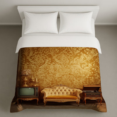 Vintage Living Room Setup Duvet Covers