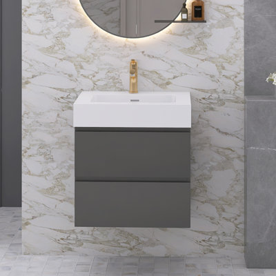 Ensemble de meuble-lavabo simple 30 po avec surface solide Lillyanah