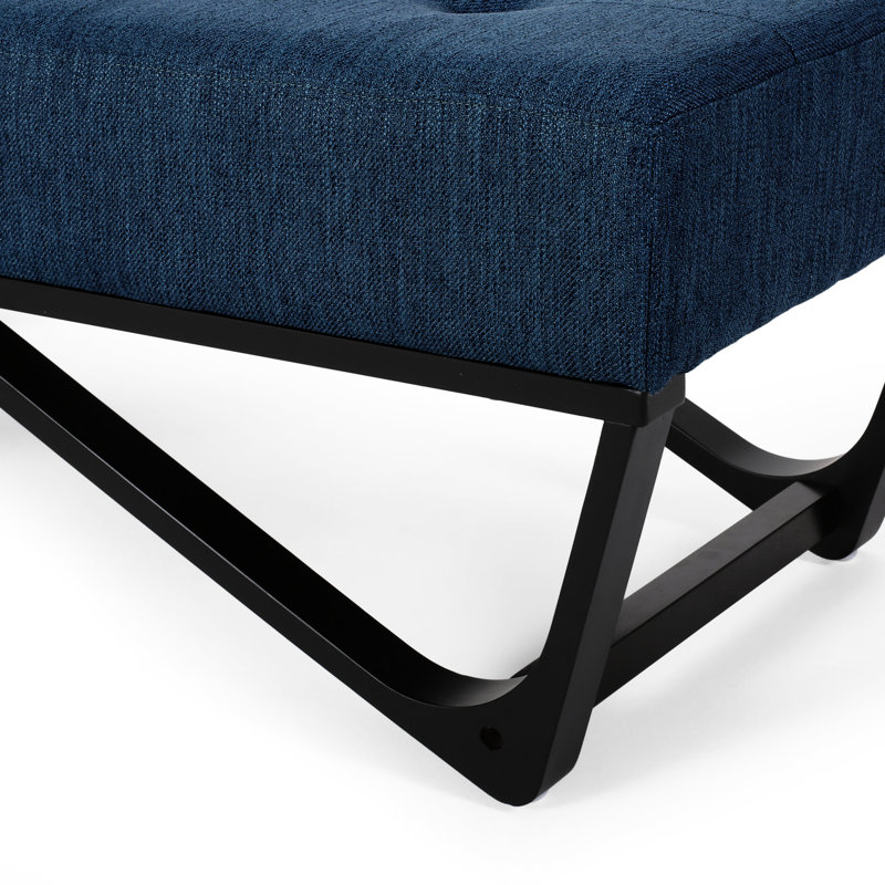 Navy Blue - Enhance Your Interior Style. Button- Seat, Geometric Design. Multi-Functional For Living Area. 17.92D X 16.03H 47W Add A Touch Of Class. Upholstery. Functional As Seating Or Decor.
