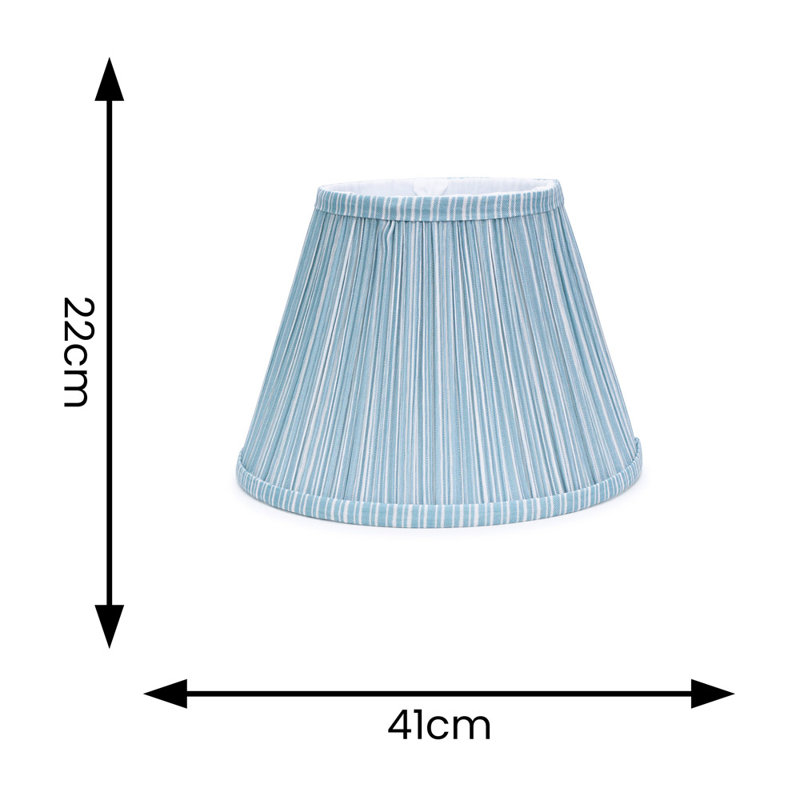 Laurenne Fabric Empire Lamp Shade ( Clip On ) in Blue, 22cm H x 41cm W x 41cm D