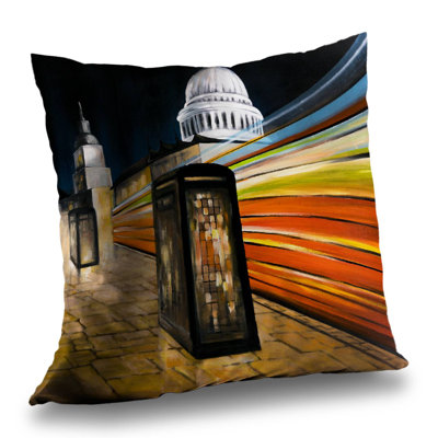 Fast London Bus Throw Pillow Insert | Bedroom Decor – Poly Twill Throw Pillow with Insert, Double-Sided Print