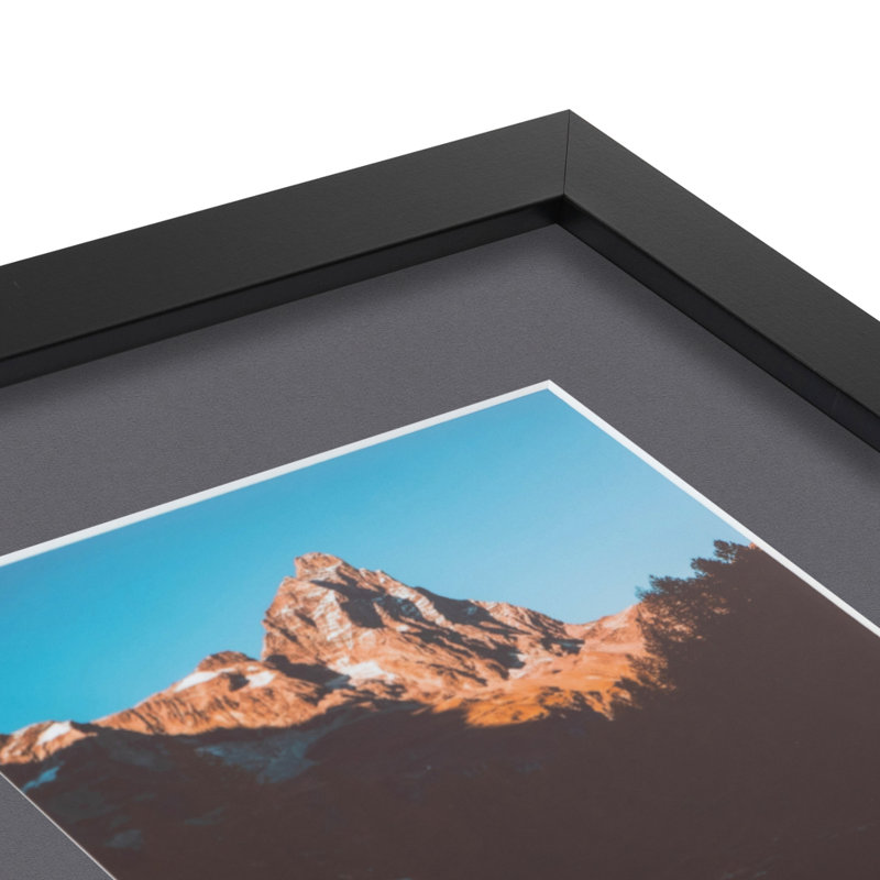 Wood Picture Frame with Mat, Mountain Gray