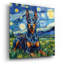 «Doberman Pinscher Starry Night» par Rich Monet, art mural en verre acrylique, 24 po x 24 po-1688061365