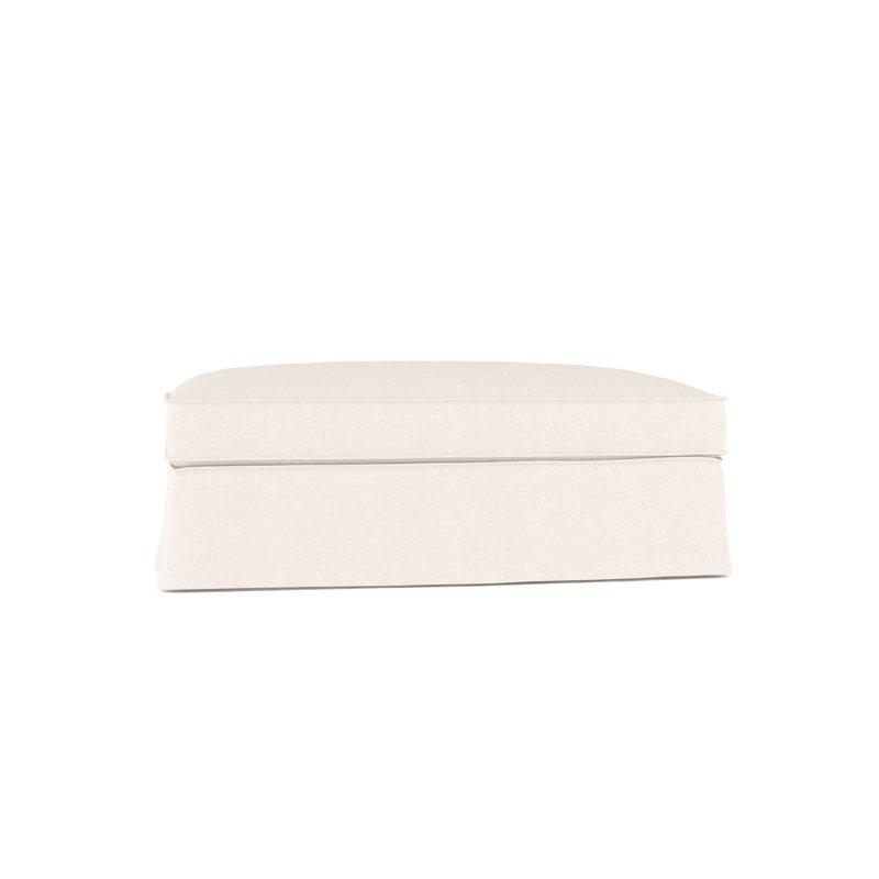 Mulberry Ottoman, Plush Velvet Oyster, Weathered