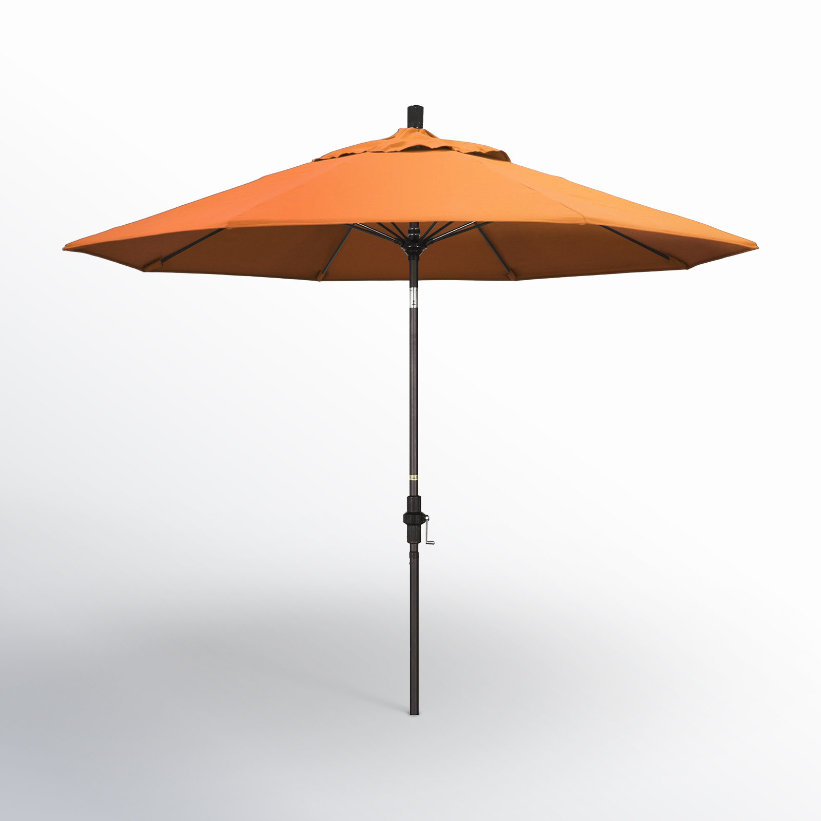 Roverta 9' Market Sunbrella® Umbrella, Canvas Tangerine Sunbrella® Canvas, Brown