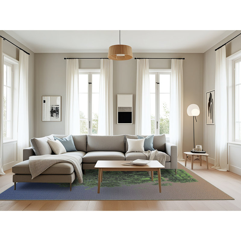 Tapis de zone verte à motif, Rectangle 8 pi x 12 pi