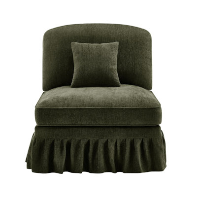 Armless Sofa Chenille With 1 Pillow