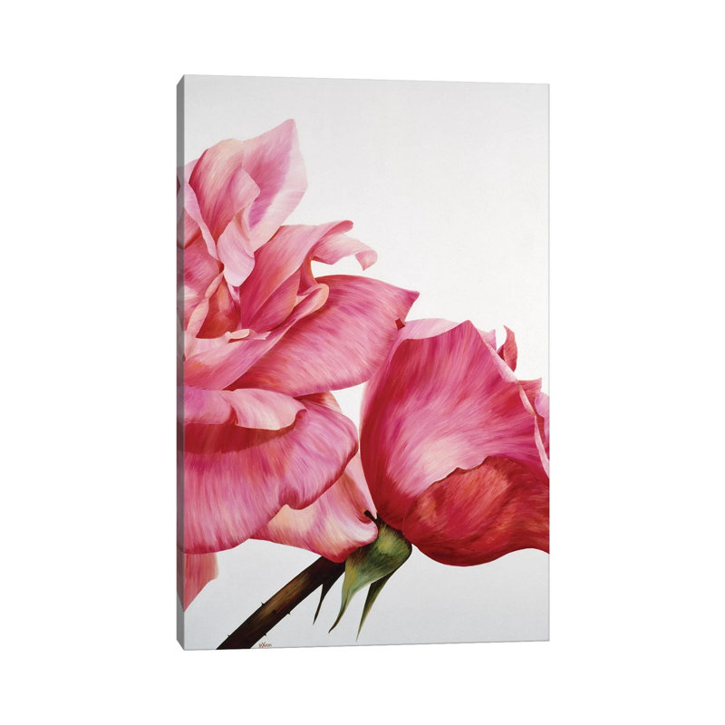 Pink Twin II by Yvonne Poelstra-Holzhaus - Wrapped Canvas Painting, 45.72cm H x 30.48cm W x 1.91cm D
