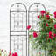 Treillis de jardin en métal antirouille pour plantes grimpantes, ensemble de 4 fleurs d'extérieur, noir-2132842433