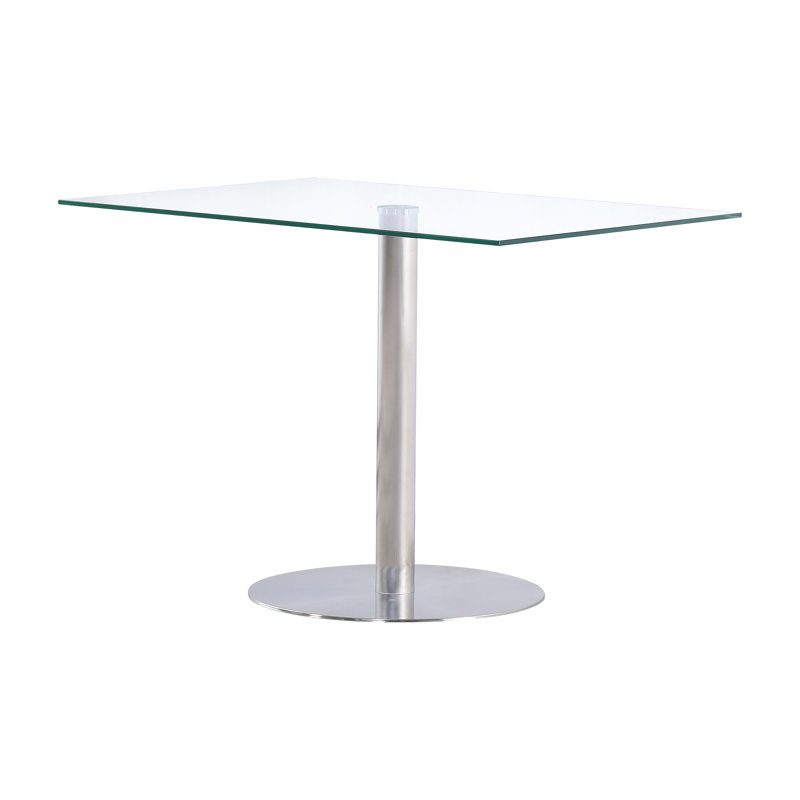 Adlingt Glass Top Metal Base Dining Table