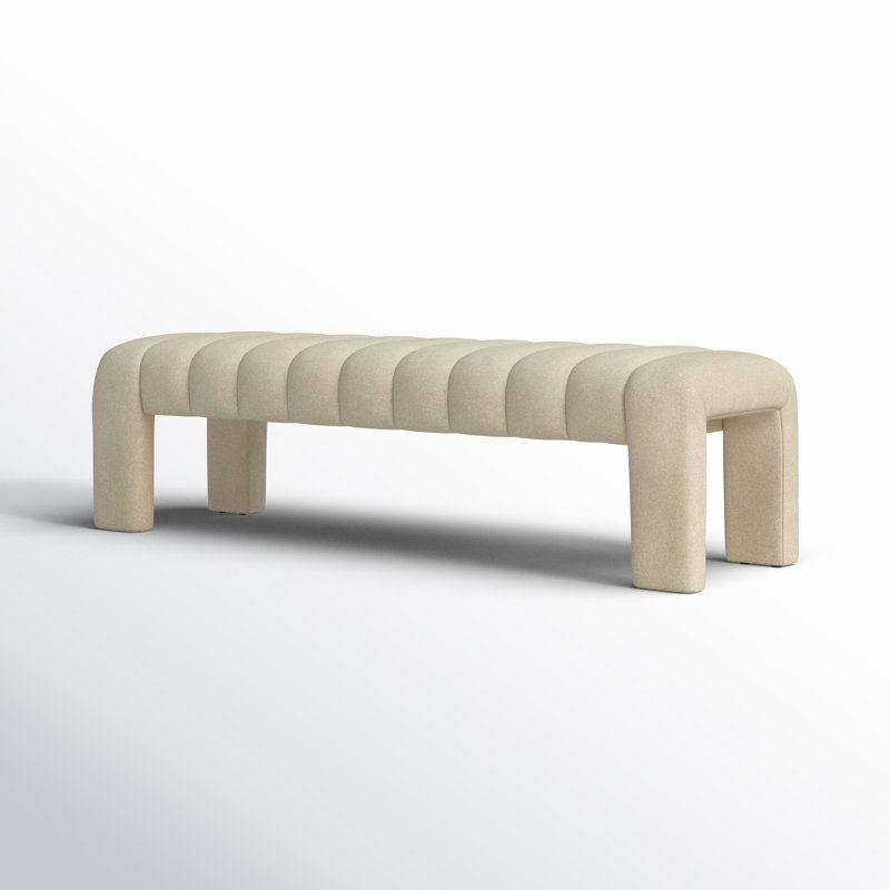 Bellisima Upholstered Bench, Tan Boucle 