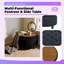 Repose-pieds de rangement capitonné rond de 25 pouces avec plateau, repose-pieds multifonctionnel et table d'appoint pour le salon-830588199