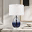 Lampe de table moderne en verre ombré de 61,6 cm (24,25 po) avec base en cristal et abat-jour cylindrique blanc, lampe de chevet contemporaine-1824837310