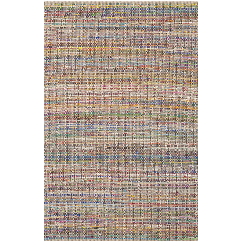 Hammd Hand Tufted Cotton Abstract Rug, Rectangle 5' x 8'