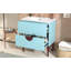 Ensemble de meuble-lavabo 30 po avec lavabo en céramique, meuble de rangement moderne à 2 tiroirs avec cadre en bois massif, bleu