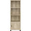 3 - Shelf Engineered Wood Media Tower With Distressed Pine Finish, Vertical Design, Four Storage For Home Decor And Organization In Pine, Shelves, Storage, Great Compact Residential Areas