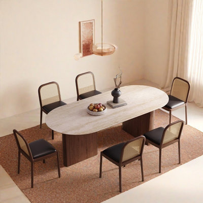 French style home oval dining table sets.