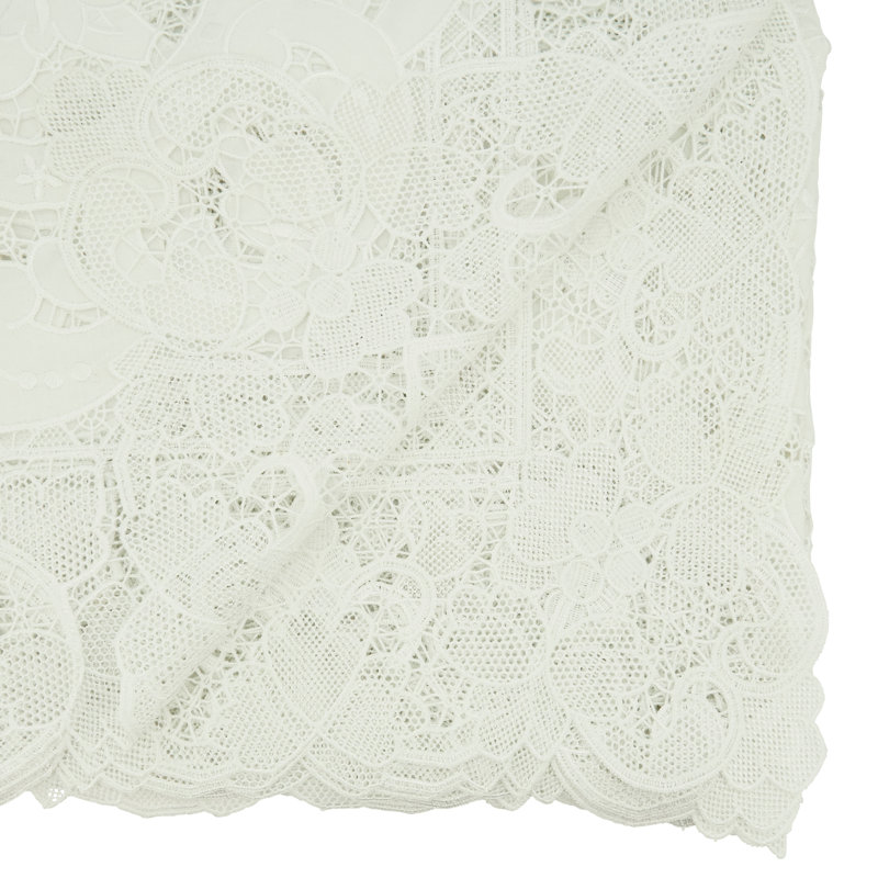 Runner_Elegant Table Runner With Lace Design, 138" L x 67" W