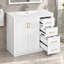 Meuble-lavabo de 91 cm avec lavabo en céramique et meuble de rangement autoportant