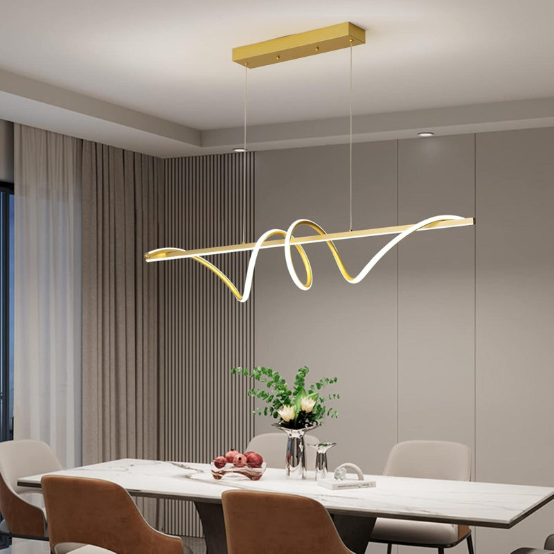 Luminaire suspendu de bureau moderne à intensité variable avec télécommande à intensité variable 3 modes de couleur et luminosité Luminaire de plafond anti-scintillement pour la salle à manger de cuisine