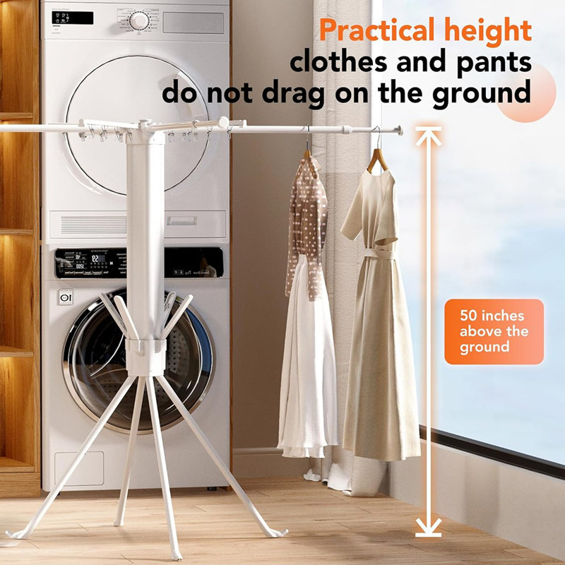 Séchoir à linge télescopique pliable pour trépied