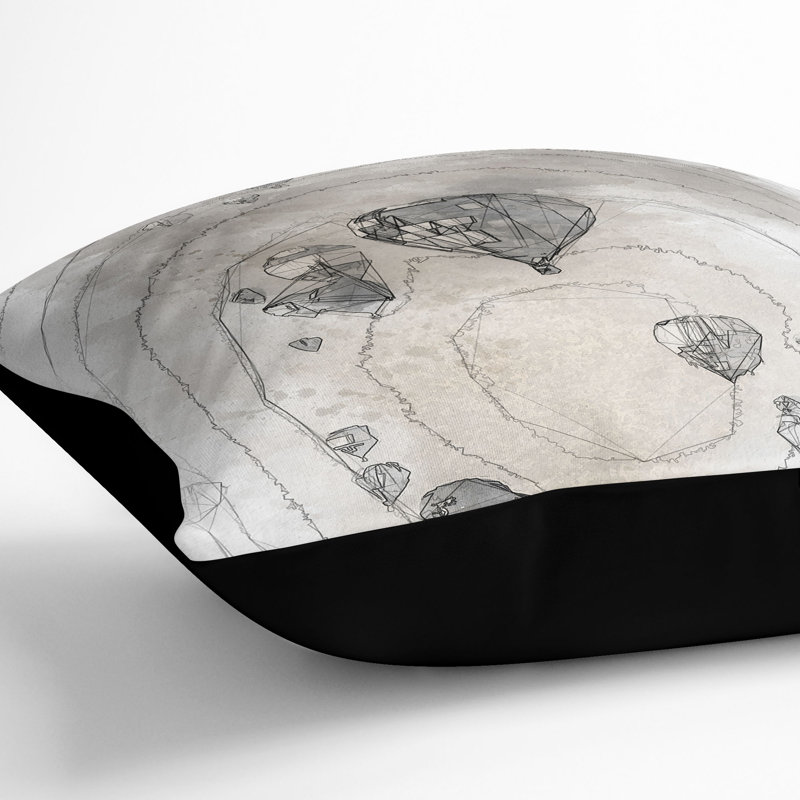 Square Throw Cushion, 40cm H x 40cm W x 15cm D, Black