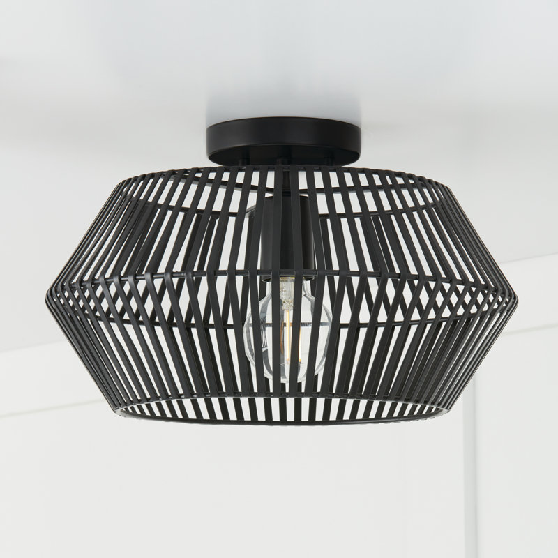 Plafonnier semi-encastré Kaiya, Noir mat