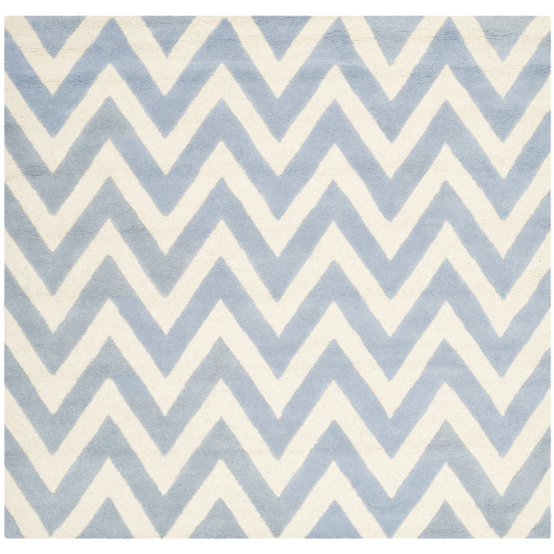 Tapis en laine touffeté à la main Sanyla, Carré 10 pi