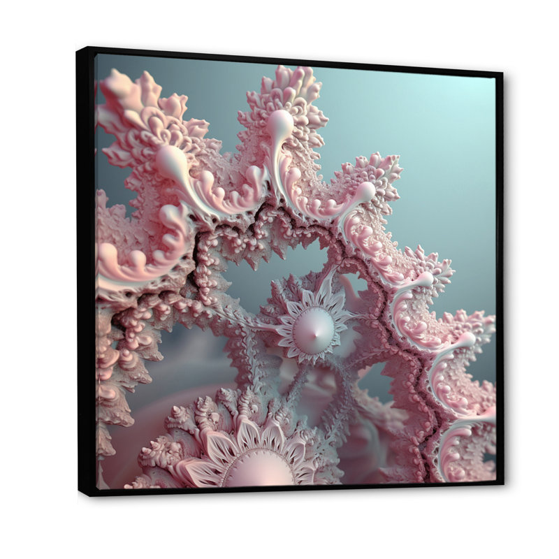 Fractal Pastel Universe sur toile, H 24 po x l 24 po x P 1 po, Cadre flottant noir