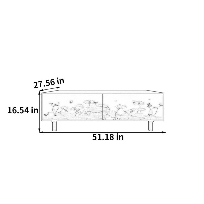 Table basse à motif rétro français, Blanc