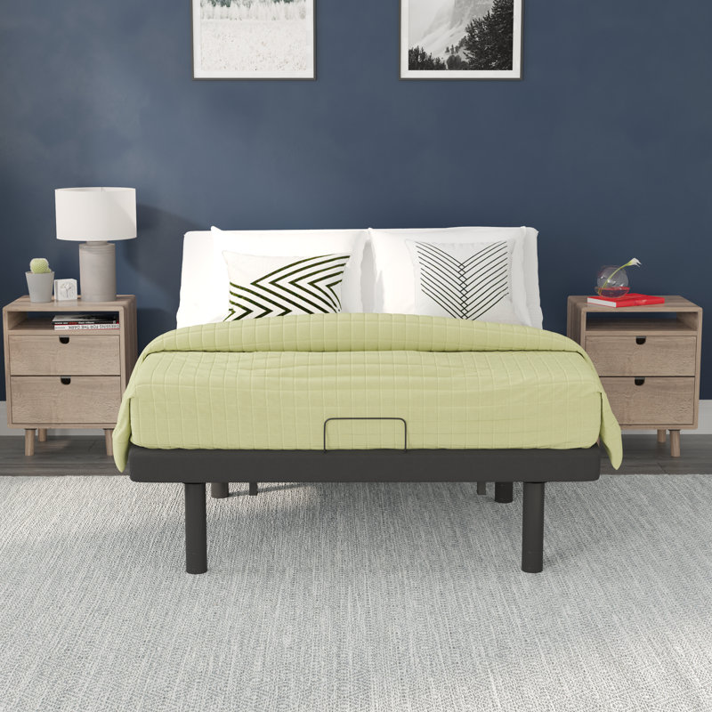Overton Anti-skid Upholstered Adjustable Bed Base with Wireless Remote, Full