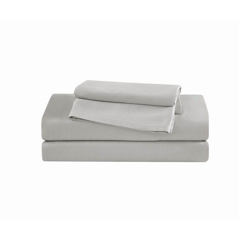 Ensemble de draps 300 fils Brooklyn, Ensemble de draps pour très grand lit avec 2 taie, Gris
