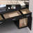 Reception Desk with Counter, Modern Front Table Equipped Lockers & Storage Shelves, 48-inch Checkout Counter with DIY Stripe for Lobbies, Salons, Retail, Home Offices, Reception Room-1369681887