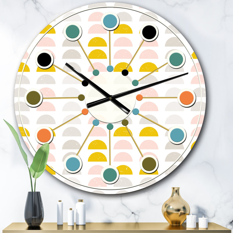 Horloge murale rétro Mid-Century, Surdimensionné
